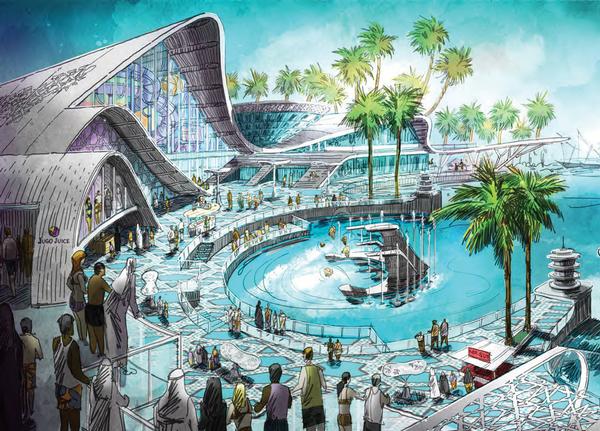 Crystal Lagoon Theme Park Project Sharjah Waterfront City Metenders
